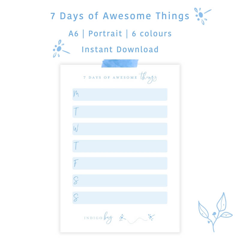 7 Days of Awesome Things Printable