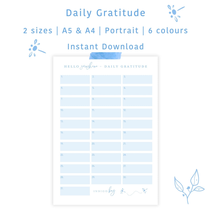 Daily Gratitude Printable Notepad
