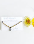 Faith Strength Morse Code and Charm Beaded bracelet with pineapple charm