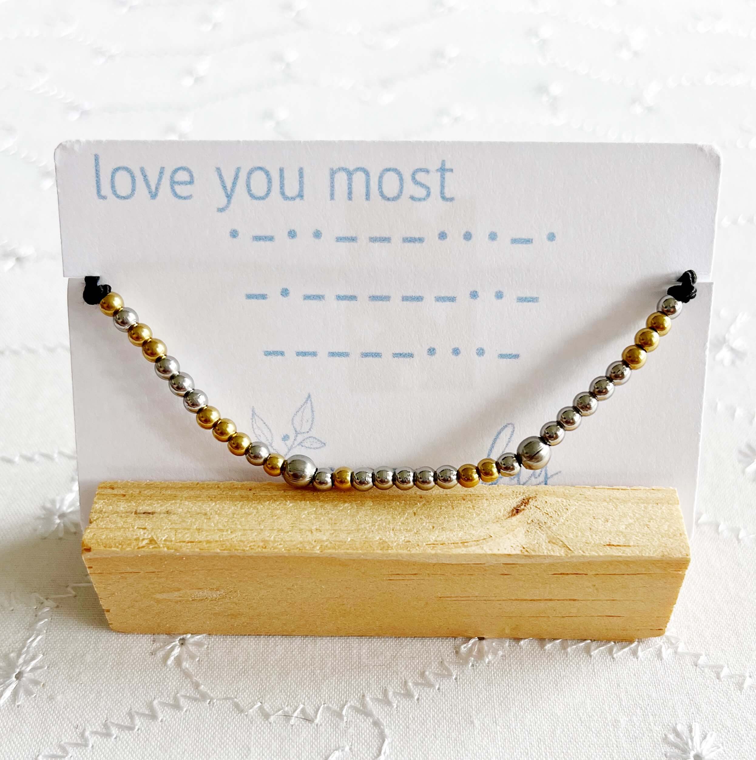 Morse Code Beaded Bracelet Love you most