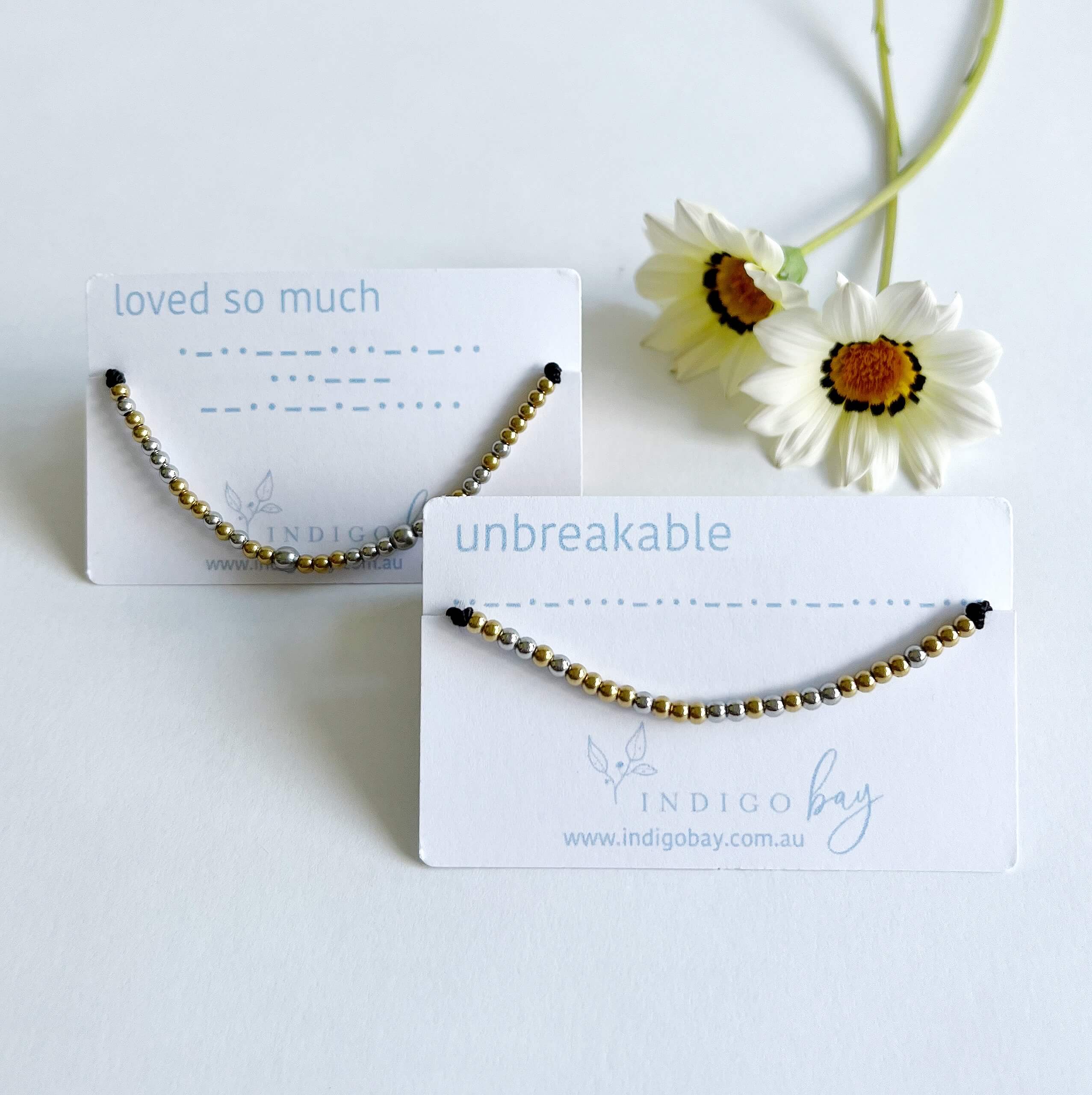 Morse Code Beaded Bracelets - Loved so much and unbreakable