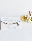 Morse Code and Charm Beaded Bracelet - Magical with a mermaid tail charm