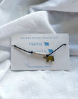 Morse Code Bracelet with the word mama in Morse Code and a bear charm. Handmade in Noosa Australia by Indigo Bay