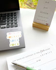 Fucking fuckity fuck fuck sticker with flowers and pastels on a laptop