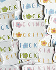 Fucking fuckity fuck fuck sticker with flowers and pastels