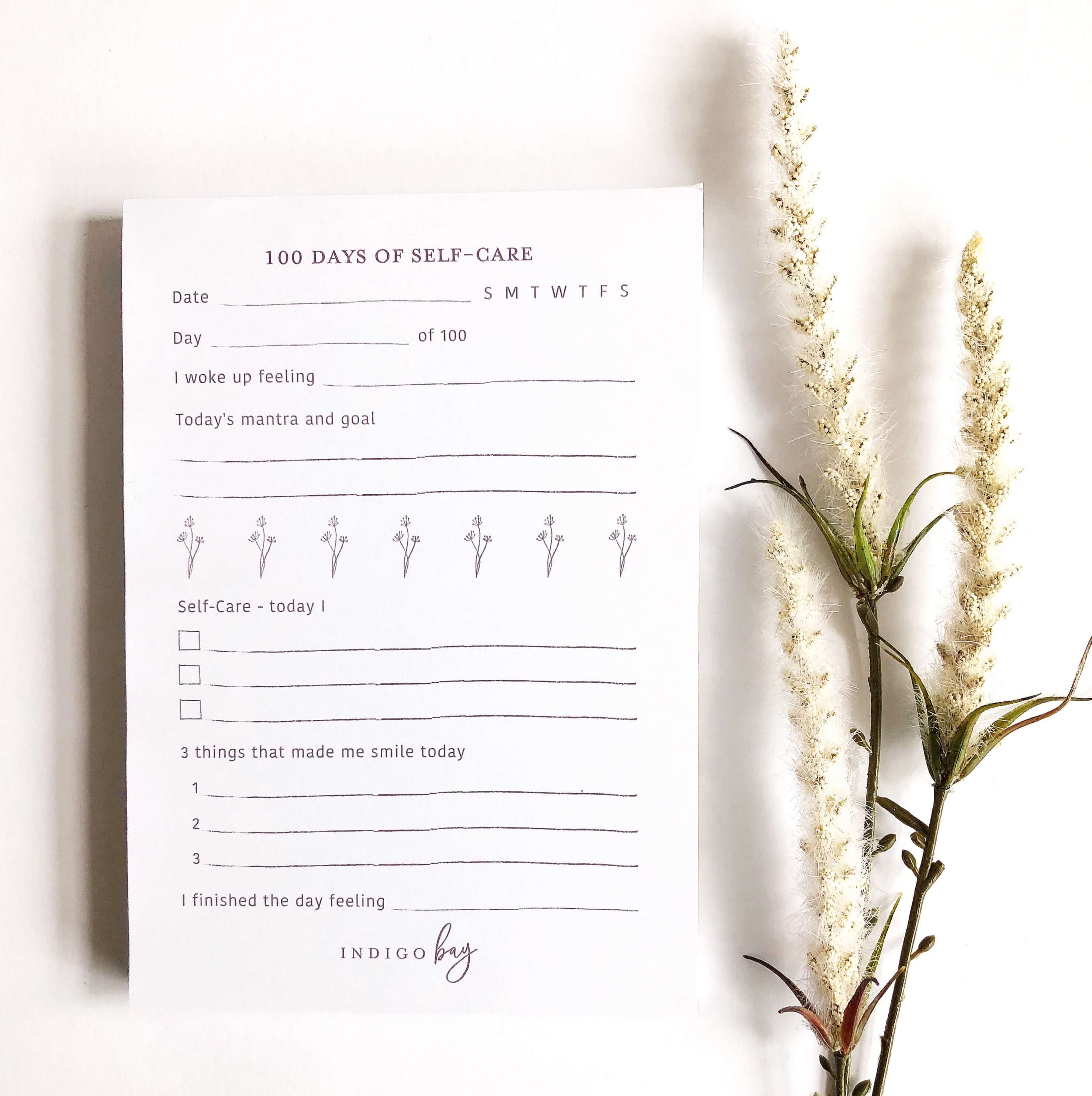 100 Days of Self-Care Notepad