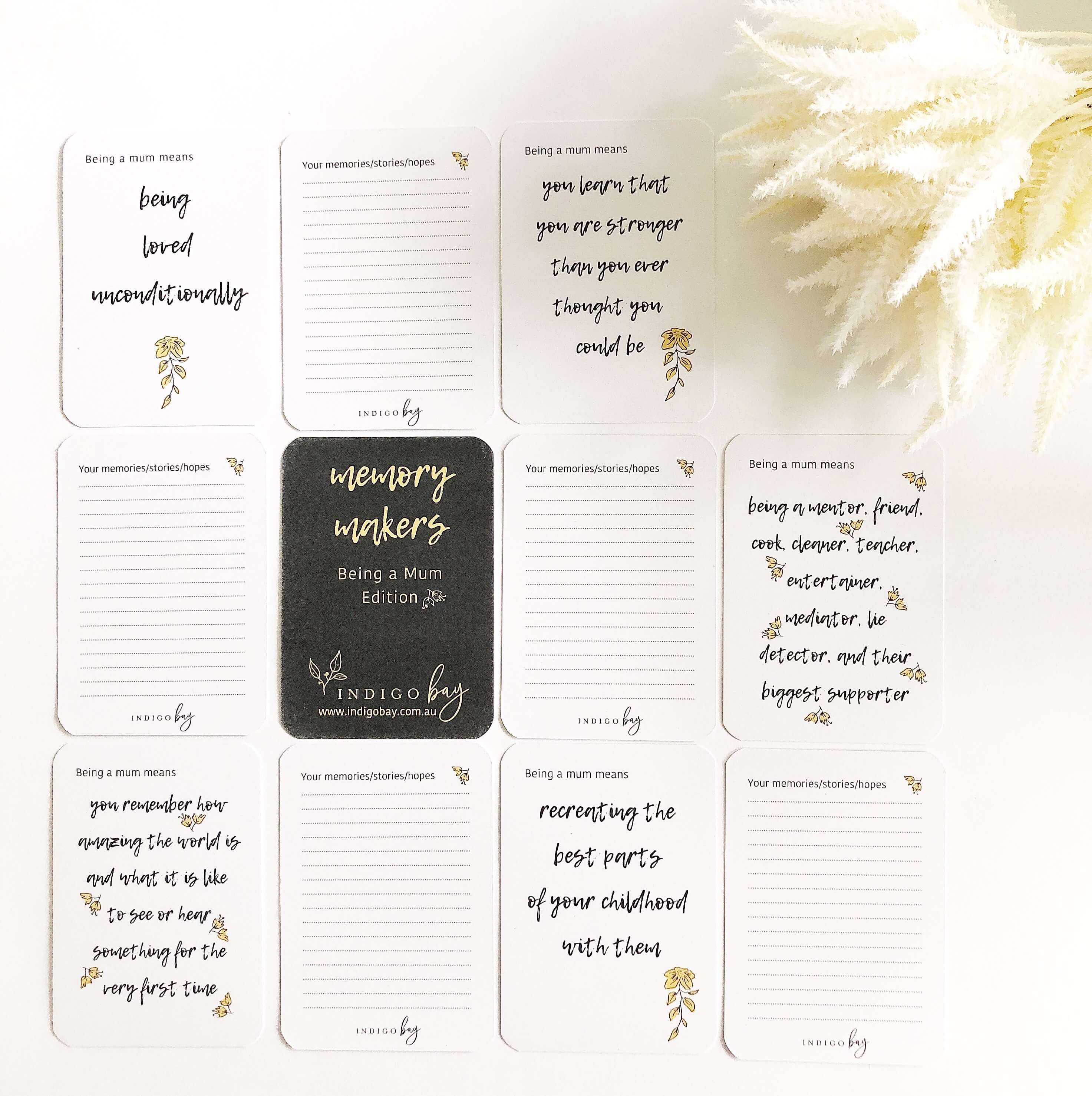 Memory Makers Being a Mum Edition - sample of cards | Indigo Bay