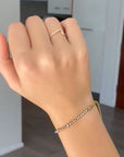 Custom Morse Code Bracelet on a girl's wrist
