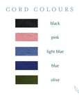 Morse Code Bracelet available cord colours - black, pink, light blue, blue, olive