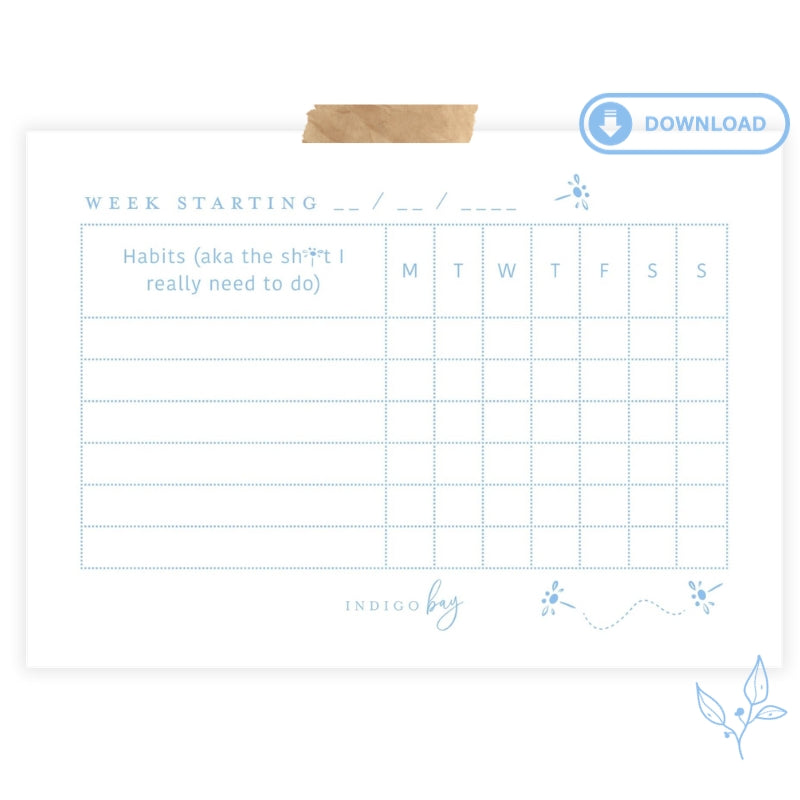 Dragonfly weekly habit tracker