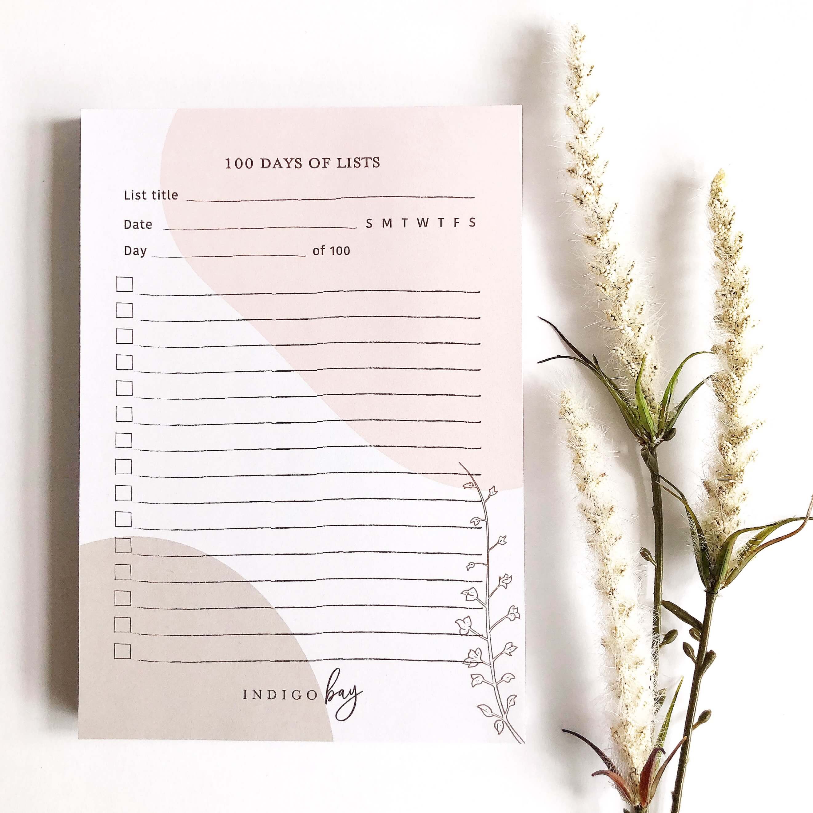 100 Days of Lists Notepad