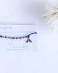 Morse Code and Charm Beaded Bracelet - Magical with a mermaid tail charm